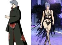 当火影忍者撞美女维密秀,小南黑天使尽显魅力,