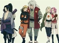 忍者穿上师傅的衣服，小樱和纲手差距明显，佐助满脸写着嫌弃