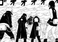 《博人传》漫画43话，大筒木桃式掌控博人身体，与川木秒杀博罗