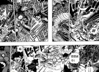 《海贼王》1003话汉化版：五位超新星疲惫不堪，四皇占据上风