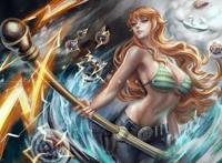 海贼王五大美女酷炫壁纸，娜美的天候棒技能超炫，女帝好霸气