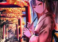 动漫少女，可爱秋季系，超清壁纸推荐！更多壁纸，可私信！