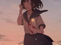 日系学生美少女动漫壁纸、头像背景/学生、青春、单纯、校园/