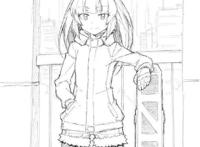 初学者漫画人物线稿图片，超可爱的萌妹子线稿作品