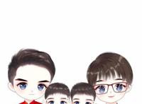 亲子漫画头像，温馨幸福的画面，看着就很美好