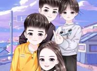 漫画全家福，简单温馨的家庭头像，甜蜜幸福的手绘图片