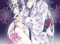 动漫图片：穿着浴服的二次元美少女