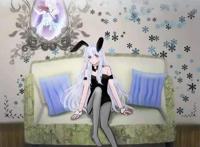 粉丝制作兔女郎古月娜，黑丝袜，大长腿很漂亮，这个细节值得夸赞