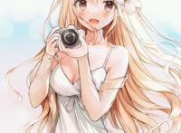 二次元＃清纯吊带连衣裙美少女壁纸
