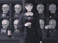精致干净的二次元美女插画，背景单一，看上去却很让人舒服