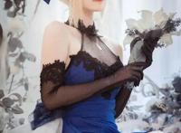cosplay美女|二次元cos大赏|saber设定集蓝礼服，太迷人了