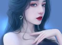 真人手绘动漫版女生微信头像！蓝色妖姬风格分分钟拿下男票的心！