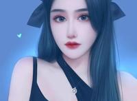 真人手绘动漫版女生微信头像！蓝色妖姬风格分分钟拿下男票的心！