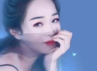 真人手绘动漫版女生微信头像！蓝色妖姬风格分分钟拿下男票的心！