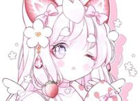 粉色动漫少女头像：卡哇伊