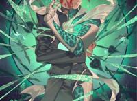 JOJO:“接招吧DIO，半径二十米的的绿宝石水花喷射！”