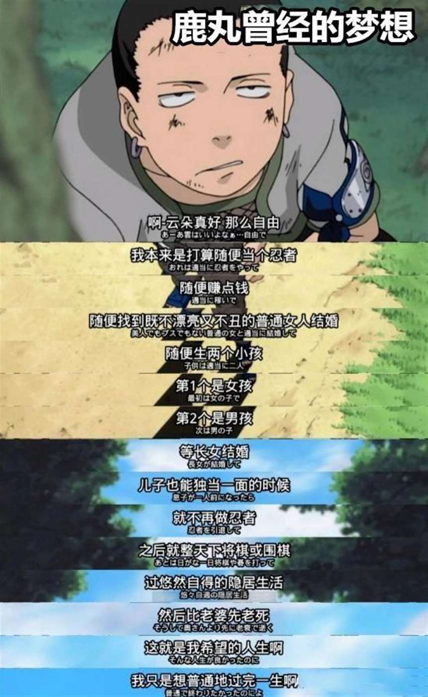  鹿丸人生理想那张图