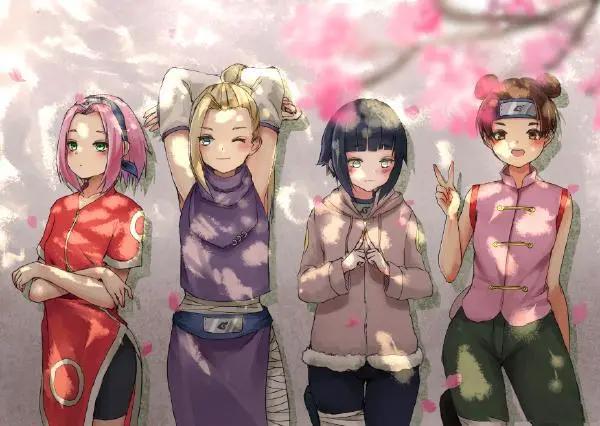 女忍者们“减肥”前后对比，小樱秒变小清新，井野身材和颜值并存