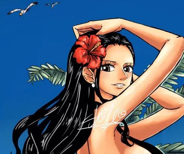 海贼王罗宾壁纸分享，白色婚纱凸显女神气质，时装走秀像超模