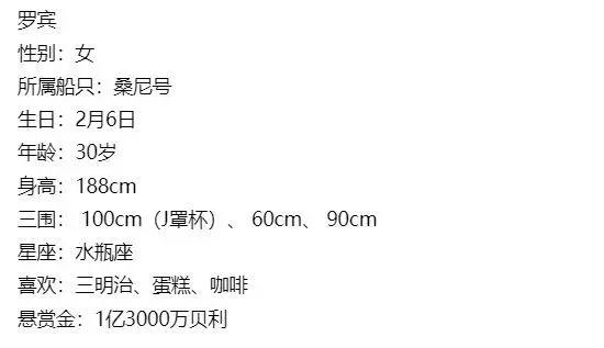 官方公布娜美罗宾身材数据,网友:海贼王可以不做,桃之助必须死