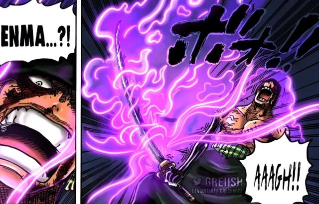 海贼王1032话，索隆不依靠“阎魔”击败烬，而是觉醒更强的霸气