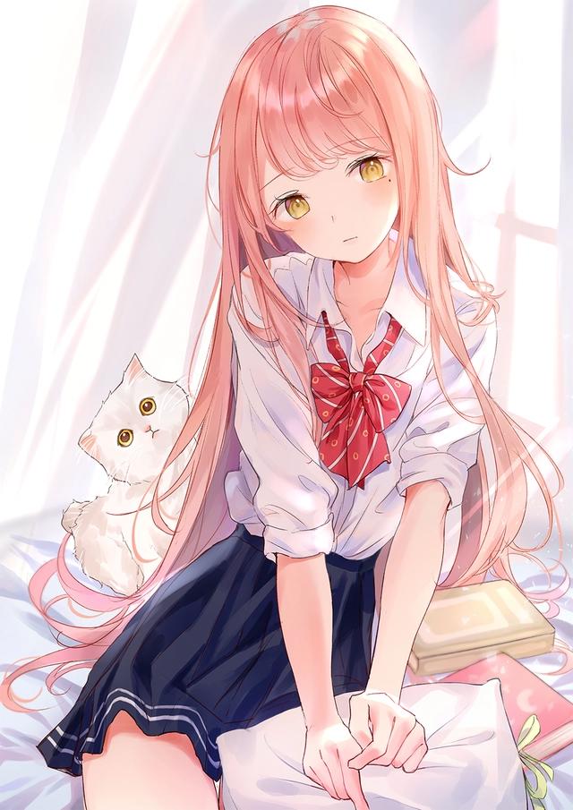二次元动漫壁纸：JK萌属性的美少女，可爱甜美，精选p站美图插画