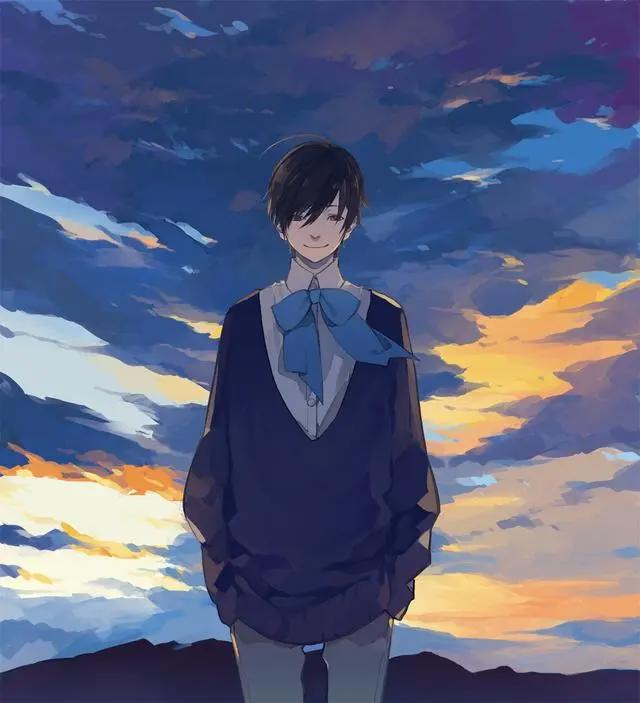 动漫美少年插画壁纸，他的眉眼间尽显温柔，精选p站二次元美图