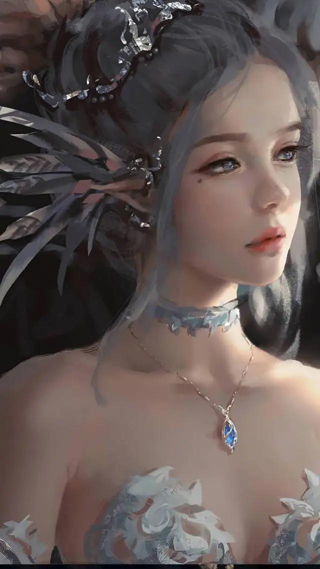 水墨风动漫女主壁纸，高清无水印，请您收下！