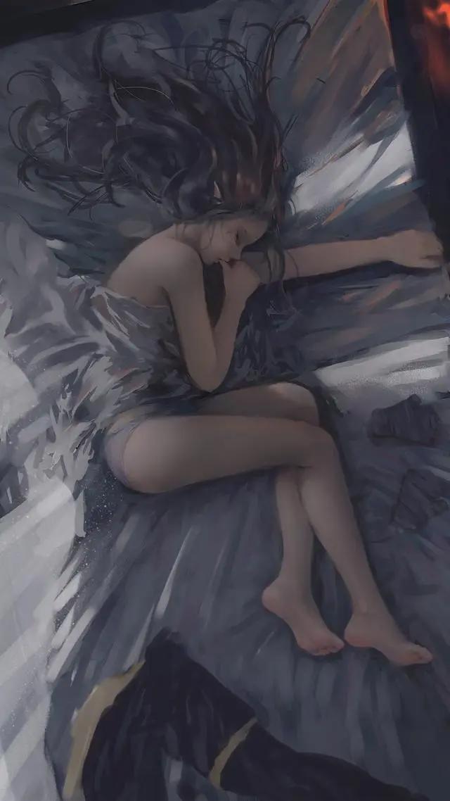 水墨风动漫女主壁纸，高清无水印，请您收下！