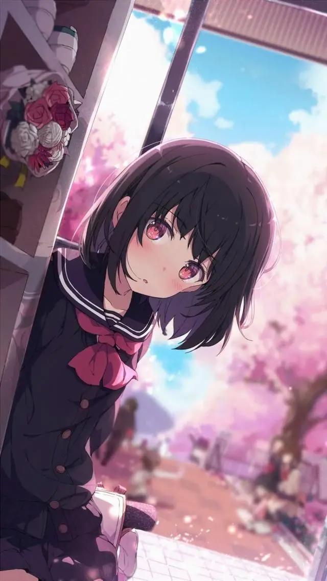 日系学生美少女动漫壁纸、头像背景/学生、青春、单纯、校园/