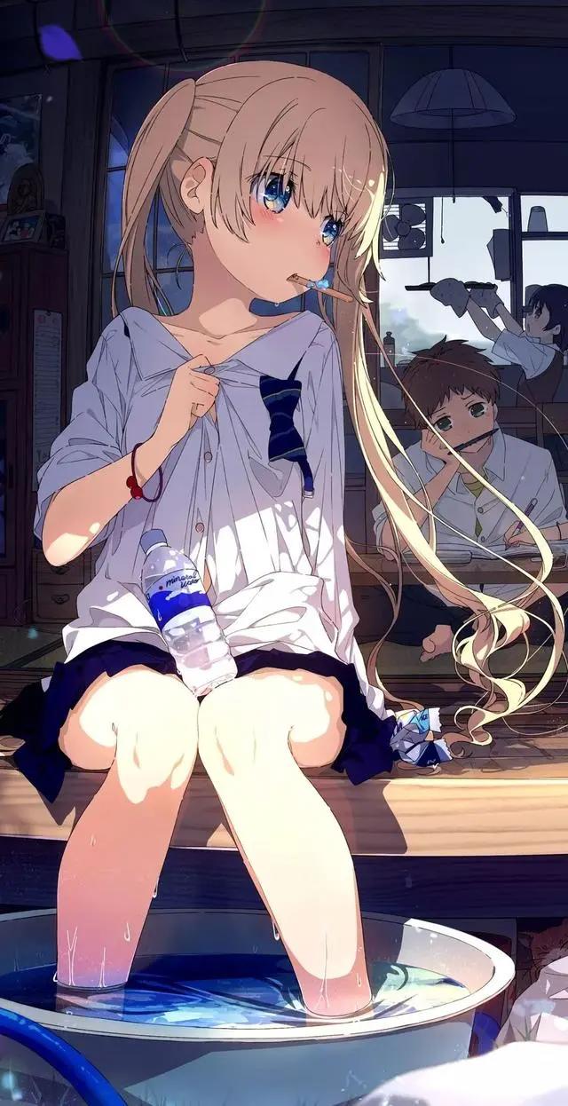 日系学生美少女动漫壁纸、头像背景/学生、青春、单纯、校园/