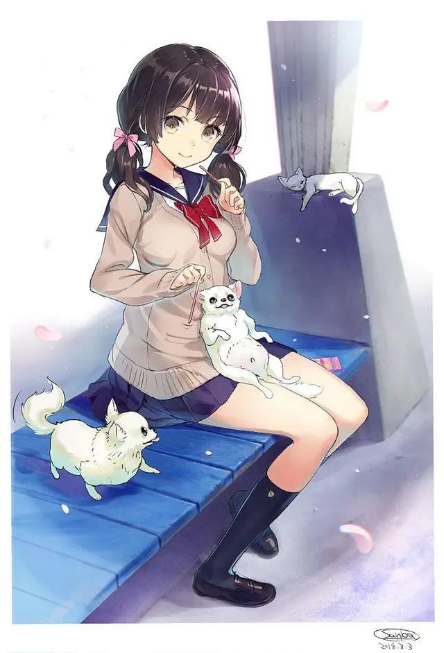 二次元动漫少女壁纸，散发出青春的活力与激情