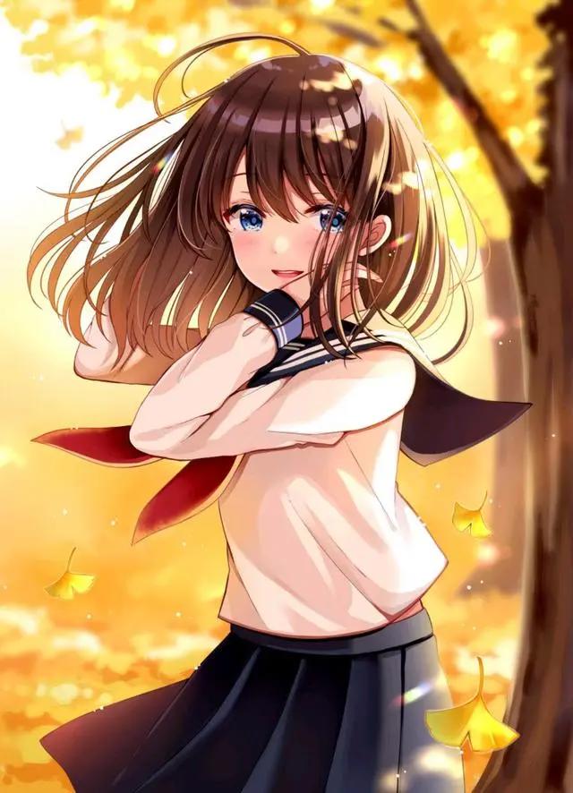 动漫少女：走过不错过，金秋系列壁纸推荐，总有一款适合你！