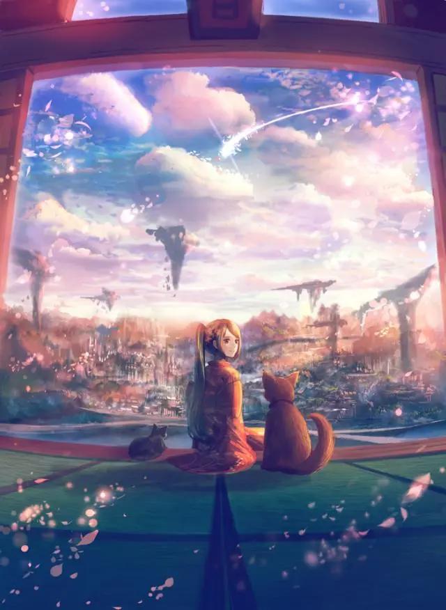 极度舒适的动漫风景壁纸：星河、日落、少女等众多风景