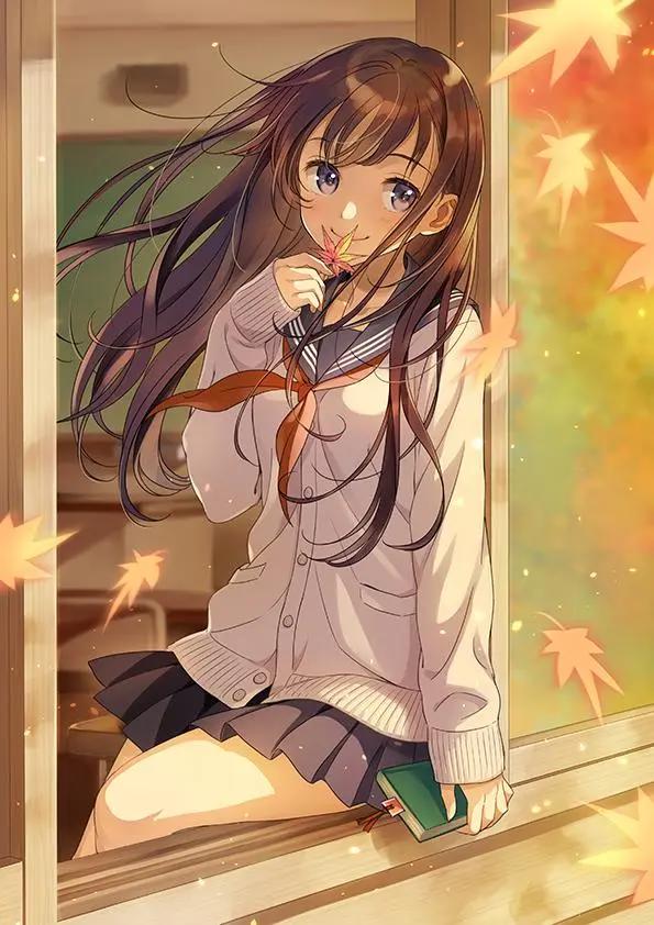 二次元动漫壁纸：JK萌属性的美少女，可爱甜美，精选p站美图插画