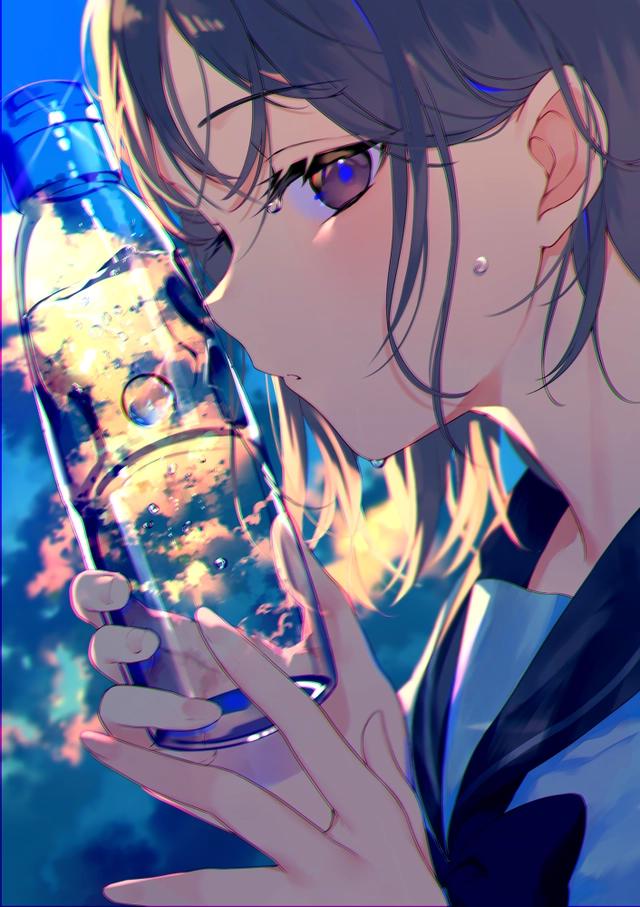 二次元动漫壁纸：JK萌属性的美少女，可爱甜美，精选p站美图插画