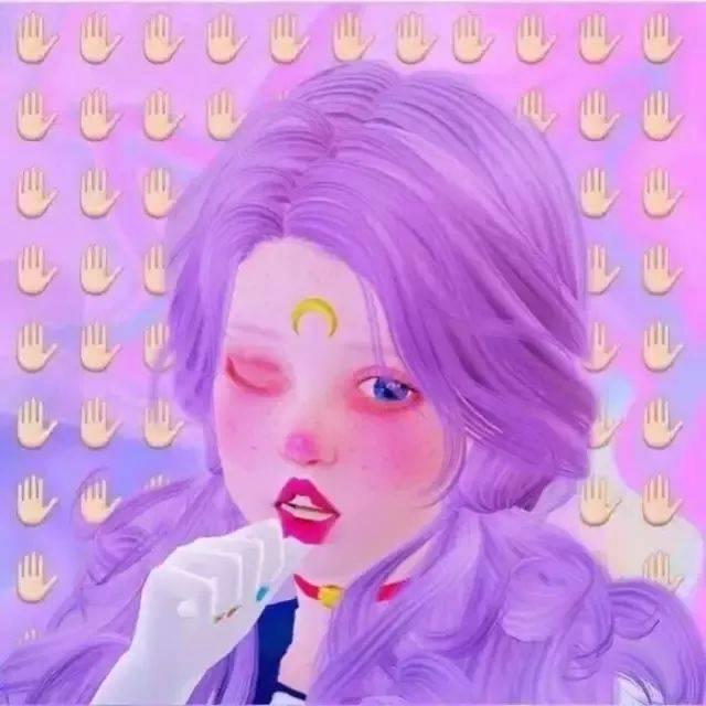 紫色动漫头像，图源网络，如有侵权立删