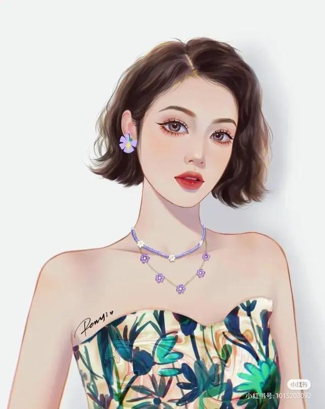 高颜值！可甜可御的手绘动漫女头像