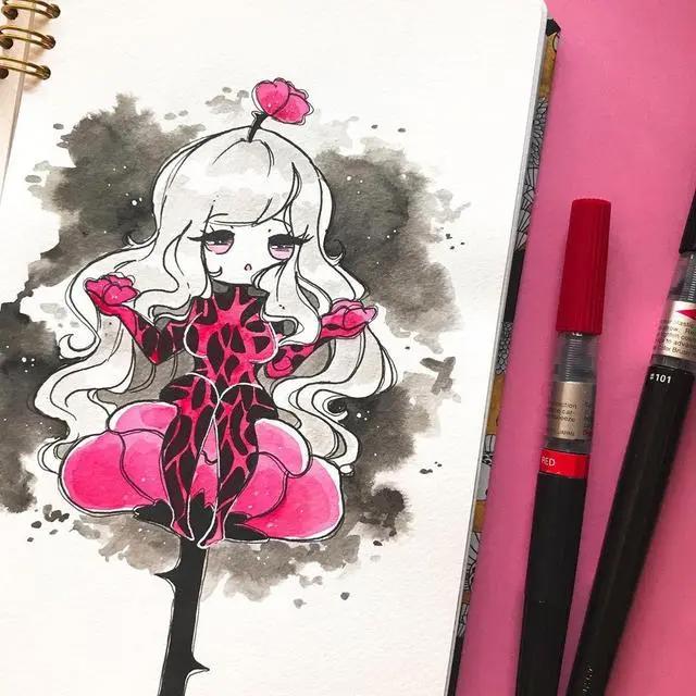超可爱的q版动漫人物插画集，萌萌哒的小姐姐，每一张都超好看