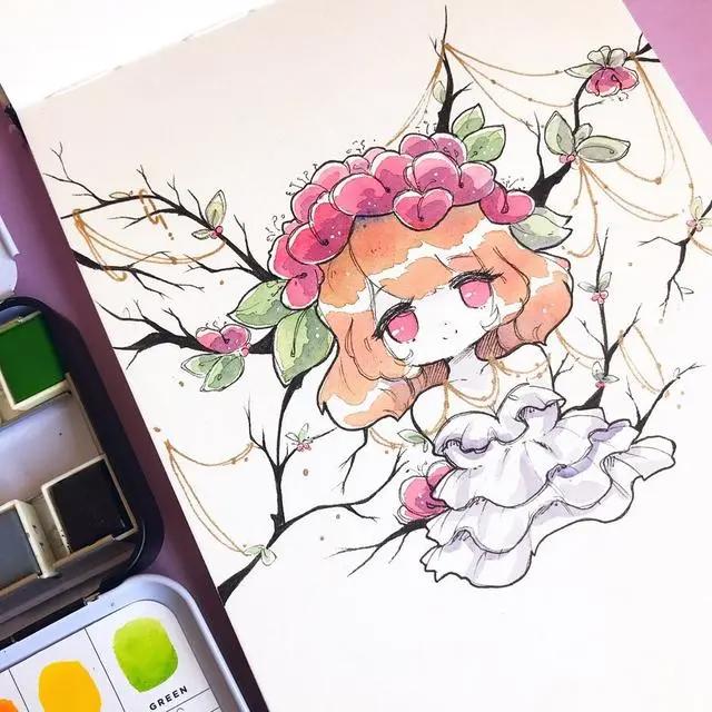 超可爱的q版动漫人物插画集，萌萌哒的小姐姐，每一张都超好看