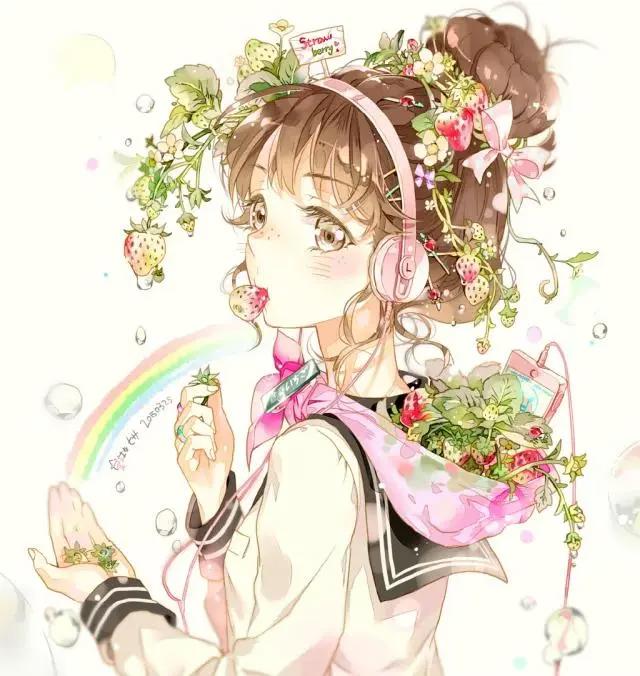 手绘动漫插画素材大全合集分享，清新甜美插画壁纸