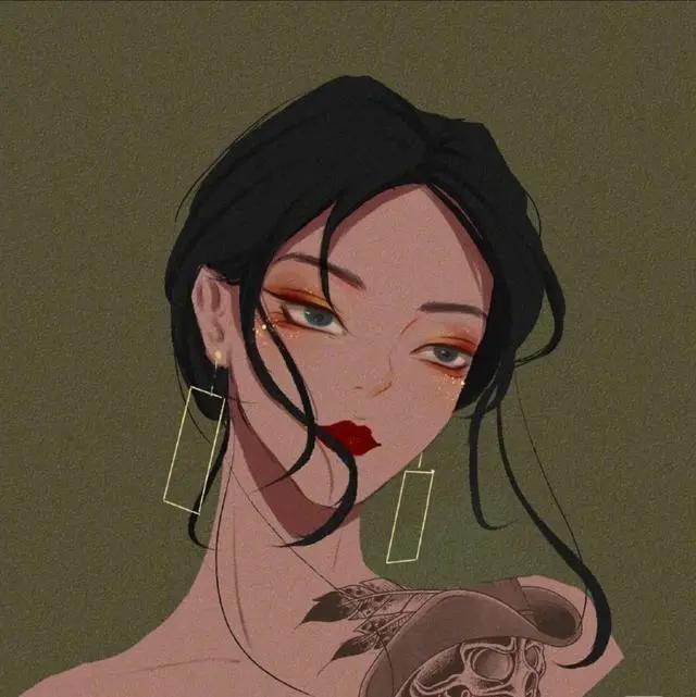 分享一组动漫图片高冷御姐风手绘女生头像