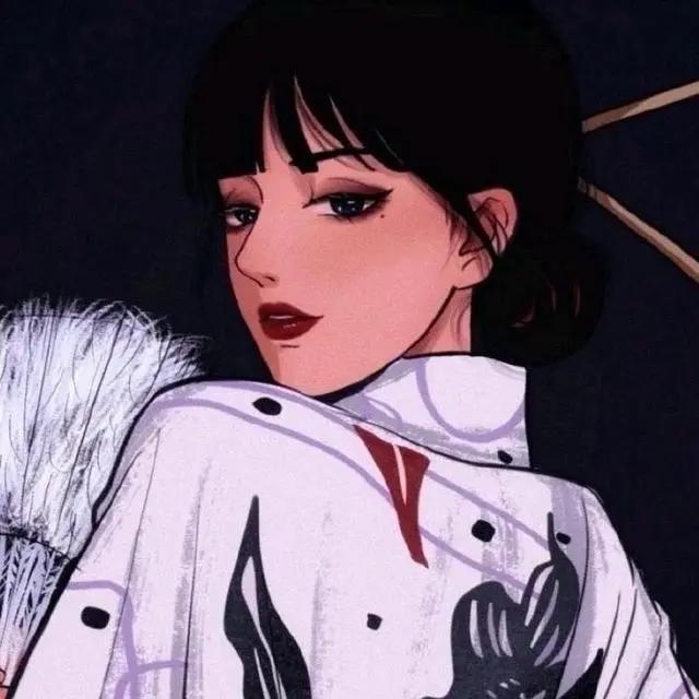 分享一组动漫图片高冷御姐风手绘女生头像