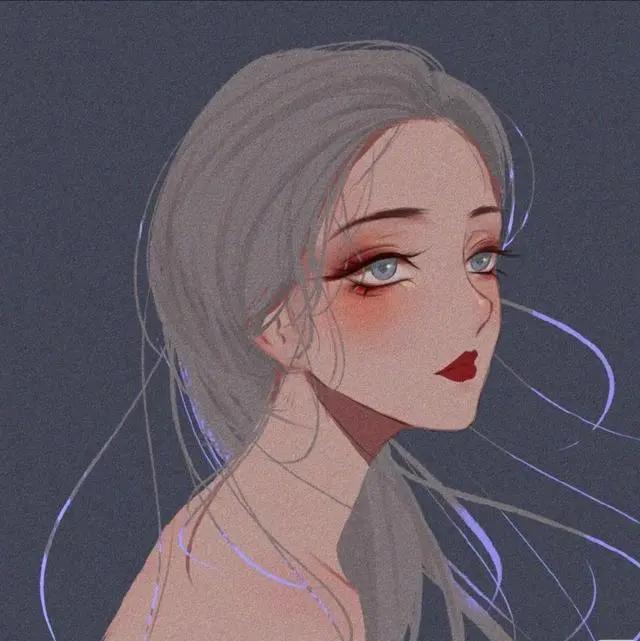分享一组动漫图片高冷御姐风手绘女生头像