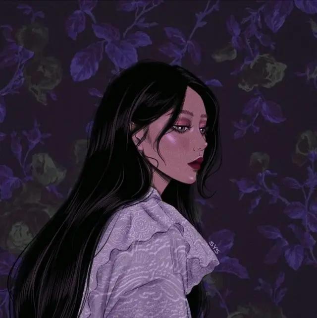 分享一组动漫图片高冷御姐风手绘女生头像