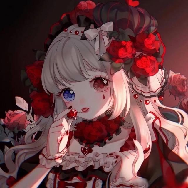 红色系动漫女生头像｜浪漫至死不渝