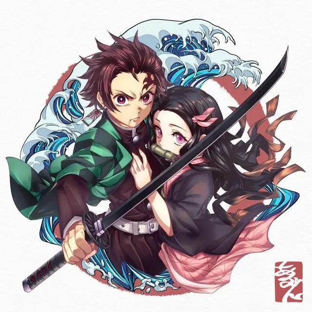 动漫头像,14张鬼灭之刃头像,祢豆子太可爱了