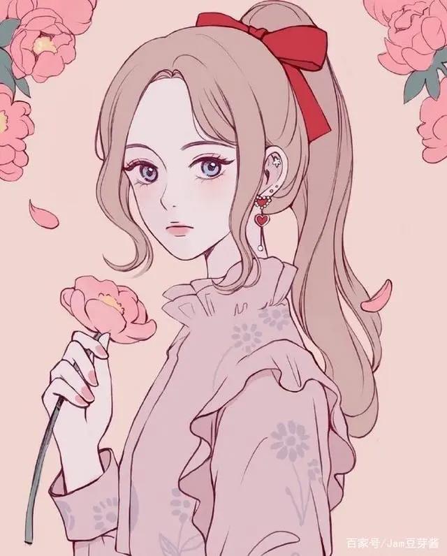 一组少女心十足的好看插画，很适合做卡通动漫头像哦！