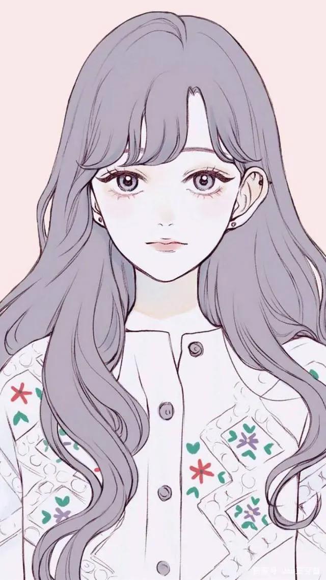 一组少女心十足的好看插画，很适合做卡通动漫头像哦！
