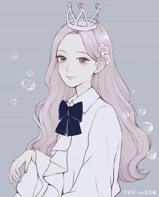一组少女心十足的好看插画，很适合做卡通动漫头像哦！